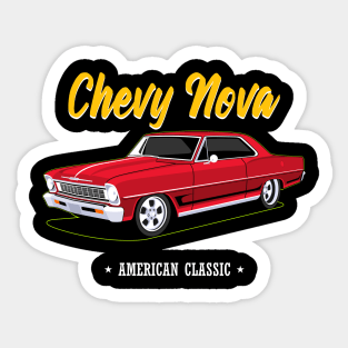 Chevy Nova Red Classic American Sticker